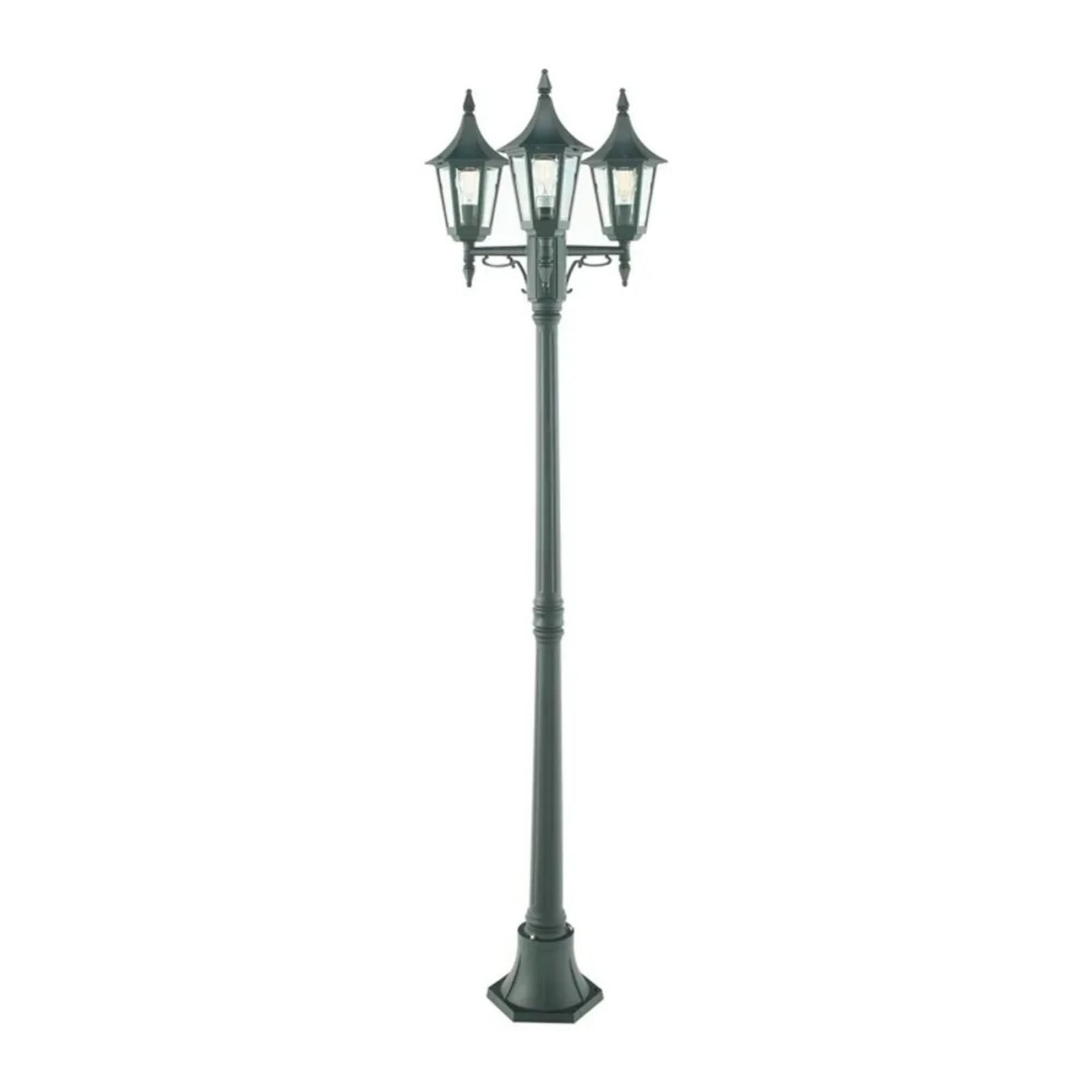 Rimini/Milano 3 Lámpara Exterior tipo Farola Triple Negro - Norlys - Terraza - Aluminio