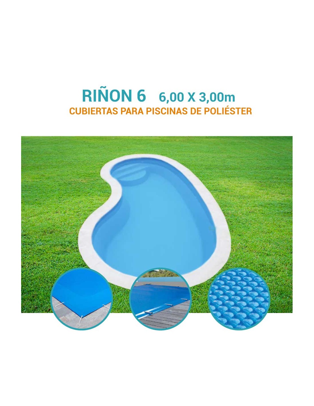 Riñon 6 | 3 x 6m | Cubiertas piscina de poliéster Norgalicia
