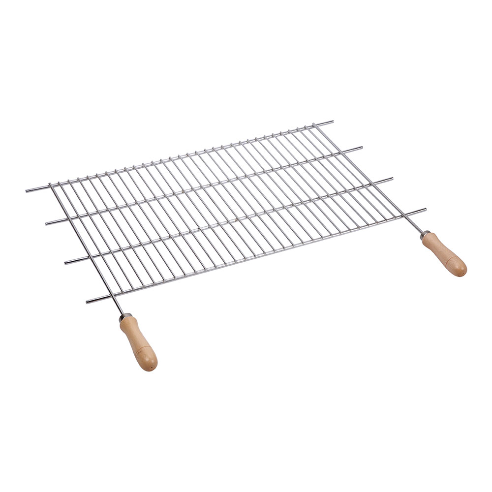 Sauvic 02475 - Parrilla Barbacoa zincada Recortable, con Mangos de Madera, 80 x 40 cm
