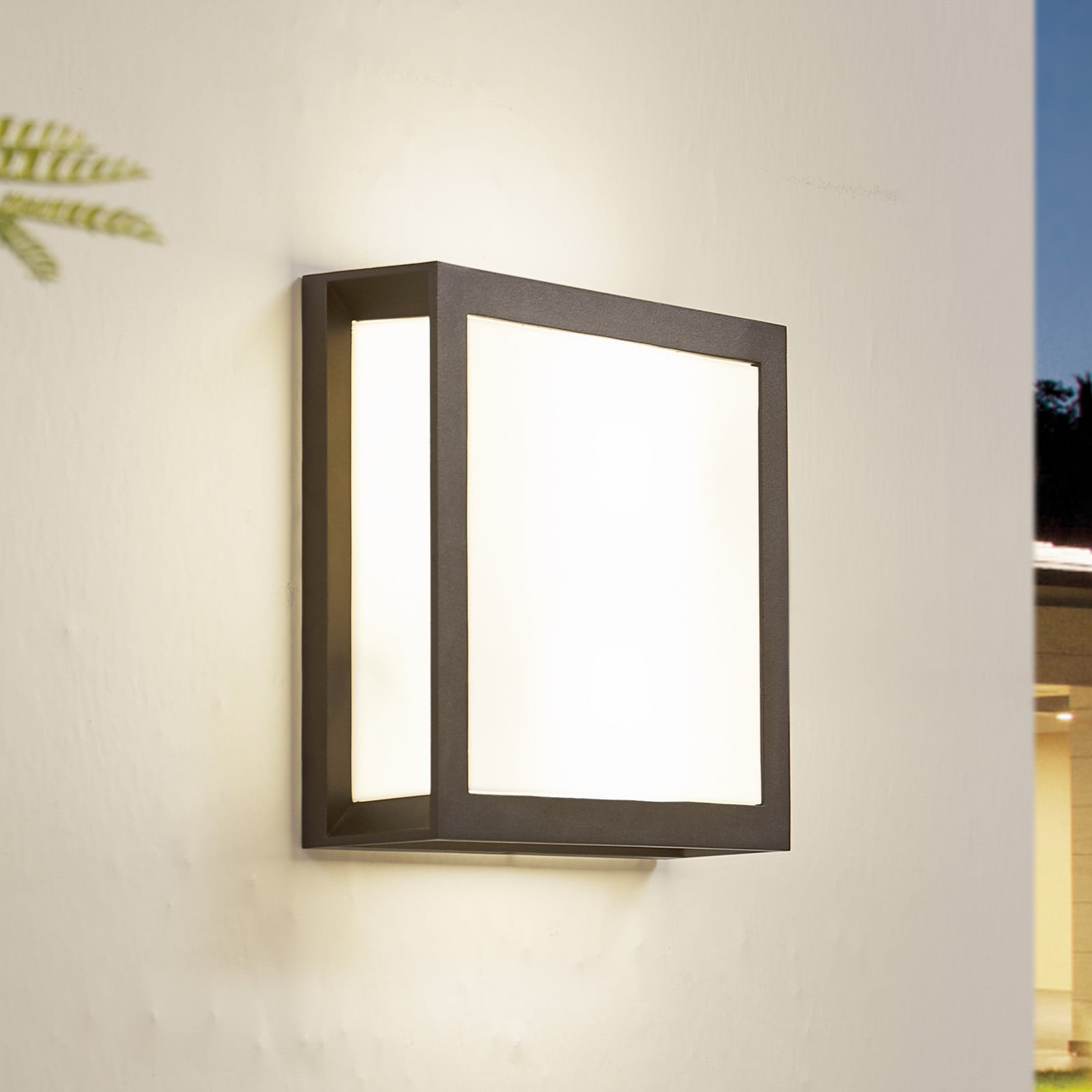 Sivana En el exterior Aplique de Pared Negro - Lindby - Terraza - Moderno - Plástico - Angular
