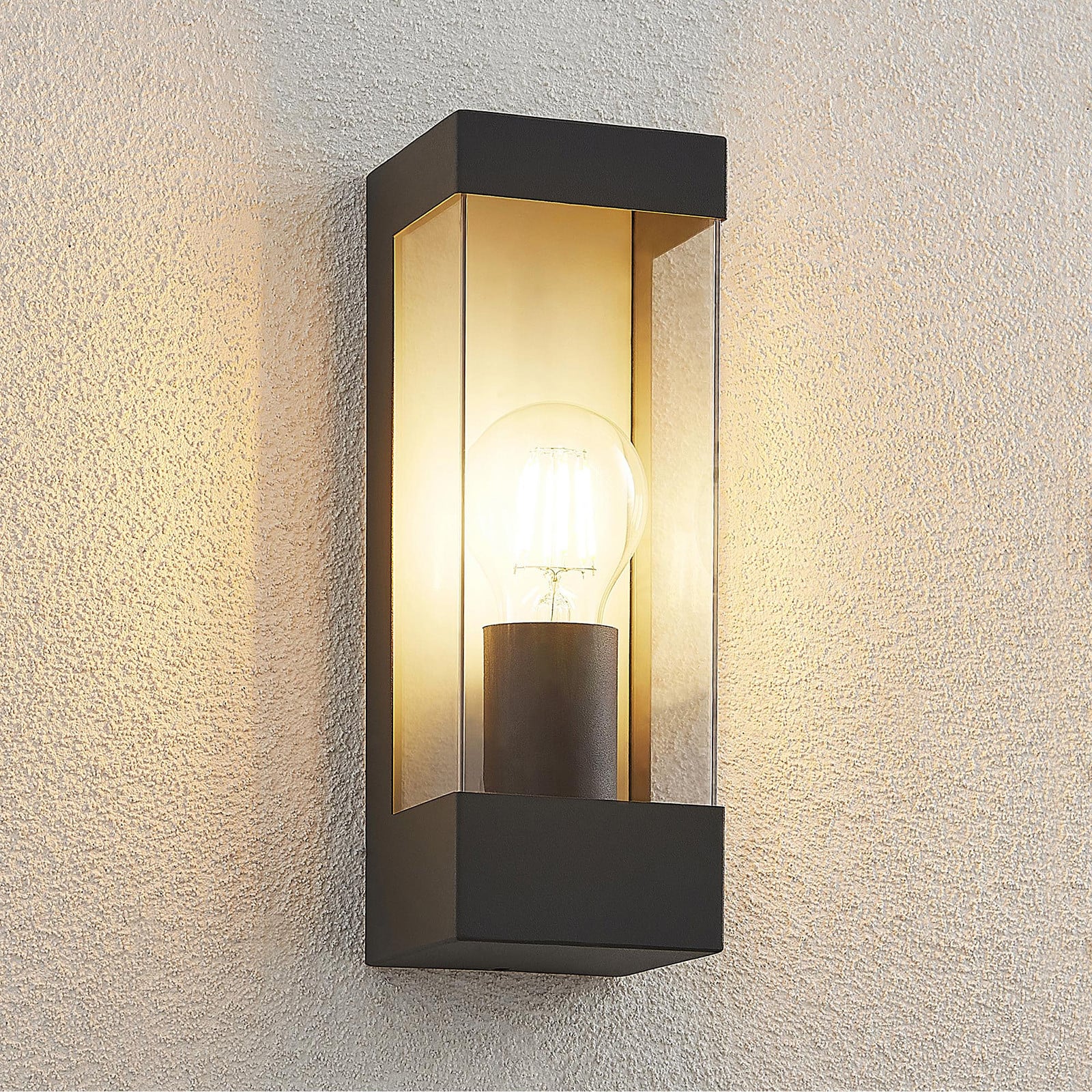 Tilian Aplique Exterior Dark Grey/Clear - Lindby - Terraza - Moderno - Metal - Angular
