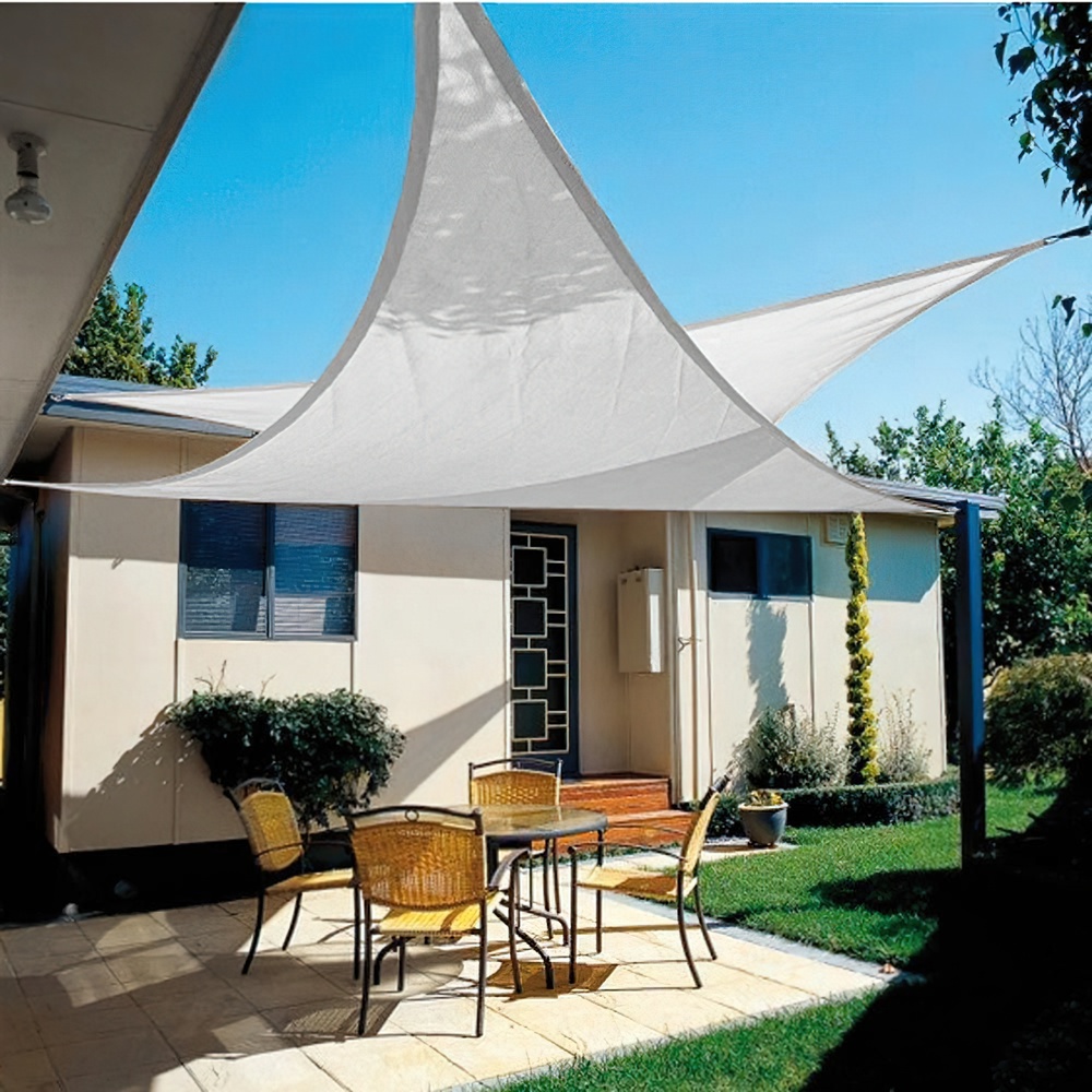 Toldo Vela Sombra Jardin Triangular Gris 5,0 x 5,0 metros.