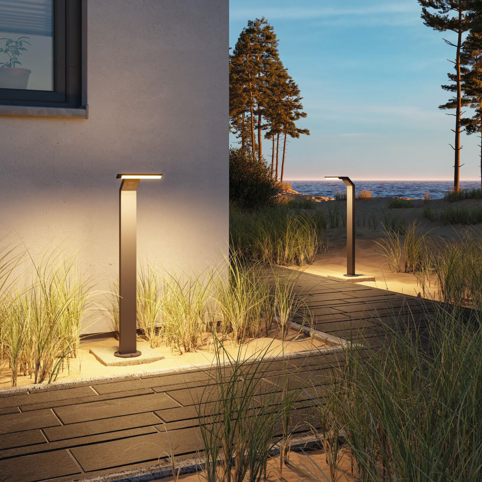 Zenera Baliza Exterior SWR Antracita - Paulmann - Moderno - Metal - Angular